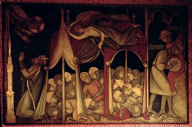 The History of Hezekiah, rekonstruksjon av en vegg et maleri opprinnelig i Painted Chamber of the Palace of Westminster