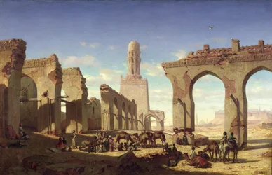 Ruinene av kalif El Hakens moské, Kairo, ca. 1840