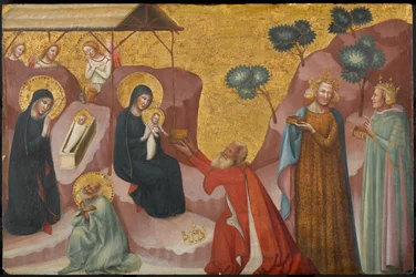 The Nativity and the Adoration of the Magi, ca 1325-1330 (tempera og bladgull på panel)