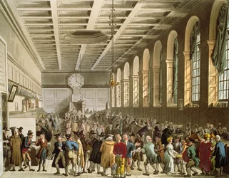 Customs House, The Long Room, fra Ackermanns "Microcosm of London"