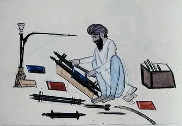 Bokbinder, ca. 1890 (akvarell på papir)