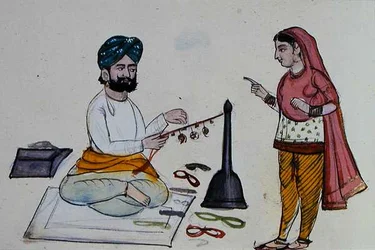 Silk Braid Maker, ca. 1890 (akvarell på papir)