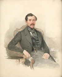 Maximilien de Leuchtenberg, mecene et mineralogiste - Portrett av Maximilian de Beauharnais, 3. hertug av Leuchtenberg (1817-1852) - Pyotr Fyodorovich Sokolov (1791-1848). Akvarell på papp Dimensjon : 25x21 cm Privat samling