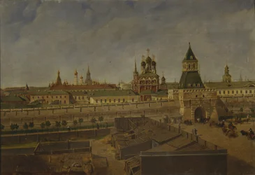 Ilyinsky-portene i Moskva, midten av 1800-tallet.