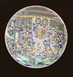 Large Famille Verte Charger, Kangxi-perioden (1662-1722) (porselen) (se også 272194)