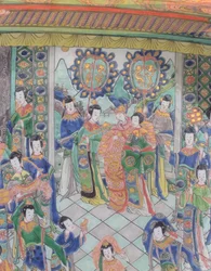 Stort Famille verte-fat, Kangxi-perioden (1662-1722)