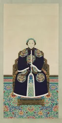 Portrett av Lady Hejia, bihustru til prins Zaizhi (1839–1880) (blekk og farge på papir)