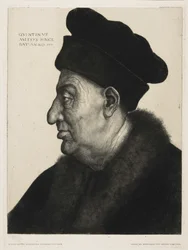 Portrettstudie, etset av Peter von Halm (1854-1923)
