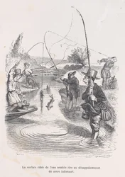 Det rislende vannet ser ut til å håne vår ulykke. fra The Little Miserie of Human L..., 1843.