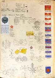 Dekorasjoner og merker av marineuniformer, fargeplate av Quinto Cenni