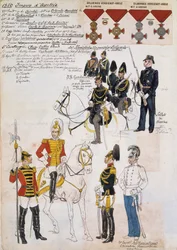 Gendarmer, marinesoldater og offiserer fra det tredje kavaleriets erkehertug Maximilian, uniformer fra det østerrikske riket (Gendarmer, marinesoldater og offiserer fra 3. kavaleri-erkehertug Maximilian-regiment), uniformer fra det østerrikske riket