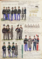 Uniformer og merker fra den provisoriske regjeringen i Toscana av Quinto Cenni, fargeplate