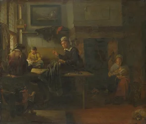 Interiør i en skredderbutikk, ca. 1660