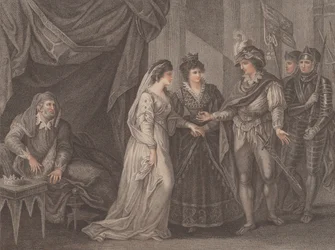 Konklusjonen av Troye-traktaten, hvor Henry den V, kongen av England, mottar Pr..., 1788.