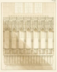 Skjerm på East End of North Aisle of Bristol Cathedral