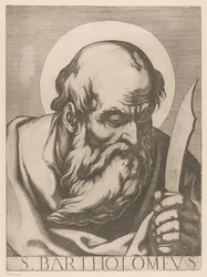 Sankt Bartolomeus S. Bartholomew (tittel på objekt) Kristus, Maria og de tolv apostlene (serietittel) Il sacrato collegio apostolico (serietittel)