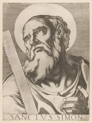Saint Simon Zelotes Saint Simon (tittel på objekt) Kristus, Maria og de tolv apostelen (serietittel) The Sacred Apostolic College (serietittel)