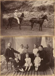 Kaptein H.S. Rawhinson (recto); herr Robert Holtz og familie (verso)