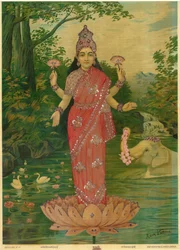 Lakshmi utsmykket, av Ravi Varma Press