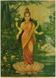 Lakshmi, av Raja Ravi Varma, 1930-tallet