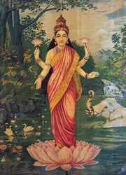 Lakshmi, av Raja Ravi Varma og Ravi Varma Press, 1930-tallet, redigert