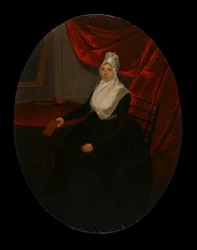 Portrett av en urmakers kone i Connecticut, ca. 1800.