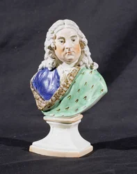 Staffordshire portrettbyste av George Frederick Handel (1685-1759) (blyglasert lertøy)