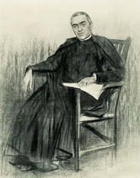 Portrett av den katalanske poeten Jacint Verdaguer (1845-1902) (tegning)