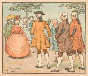 Hennes kjærlighet ble søkt ... Av tjue beaux og flere, c1885, 1934.