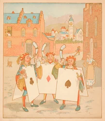 Hornblåsere med spillekort, 1880.