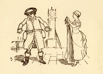 John Gilpin fester vinflasker til beltet sitt, 1878, c1918.