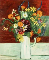 Blomsterbukett i en vase; Blomsterbukett i en vase