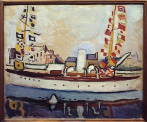 Bolverksbåt, 1900-tallet (olje på lerret)