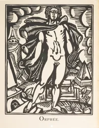 Orfeus, illustrasjon fra «Orfeus#39; bestiarium eller prosesjon» av Guillaume Apollinaire