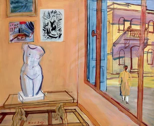 Studio med overkropp, ca. 1946 (olje på panel)