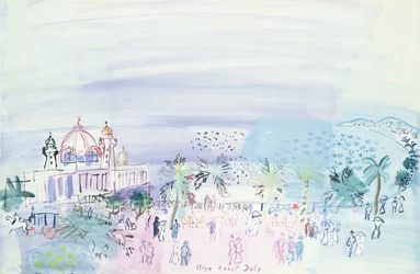Kasinoet i Nice, ca. 1936 (gouache og akvarell på papir)