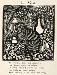 Katten, illustrasjon fra «Orfeus#39; bestiarium eller prosesjon»