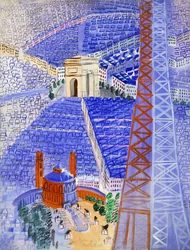 Eiffeltårnprosjektet for Beauvais-teppet; Eiffeltårnet, prosjekt for Beauvais-teppet, ca. 1929–1930 (gouache på papir)