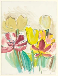 Tulipaner til Colettes herbarium, ca. 1948 (gouache og akvarell på papir)