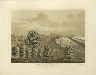 Michigan Avenue fra Park Row i år 1865