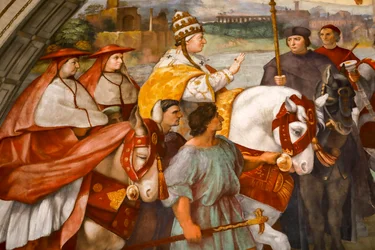 Møte mellom St. Leo den store og Attila. 1511-1514 (fresko)