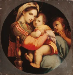 Madonna av stolen (olje på lerret)