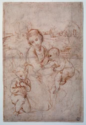 The Virgin of Prince Esterhazy Study - Tegning, ca. 1507-1508