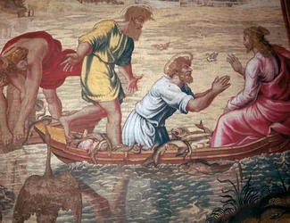 Tegneserie av det mirakuløse utkastet til fisk, 1400-tallet