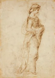 Kvinnefigur som går til høyre, c1500-1520