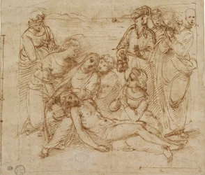 The Lamentation study for the Entombment of Christ, tidlig på 1500-tallet