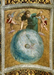 Primum-mobilen. Takfresco i Stanza della Segnatura, ca 1510-1511.