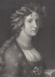 Poesi, en kvinne med laurbærkrone, 1827