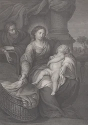 Den hellige familie, med Kristusbarnet sovende i Jomfruens fang, 1786