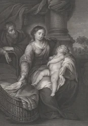 Den hellige familie, med Kristusbarnet sovende i Jomfruens fang, ca. 1778-86